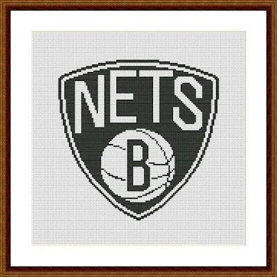 Brooklyn Nets modern cross stitch pattern