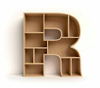 Librerías y estanterías con forma de letras R