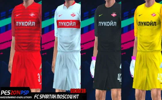 FC SPARTAK Moscow Kit Season 2018/2019 PES 2014 PSP For Emulator PPSSPP