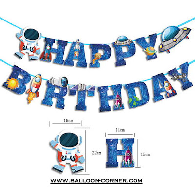 Bunting Banner HAPPY BIRTHDAY Astronot