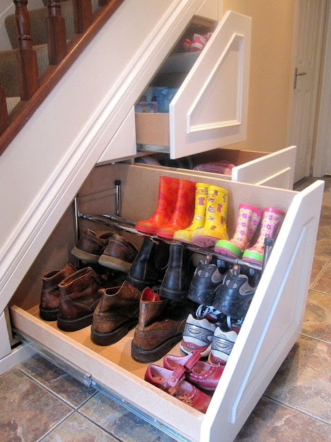 Shoe Storage Under Stairs