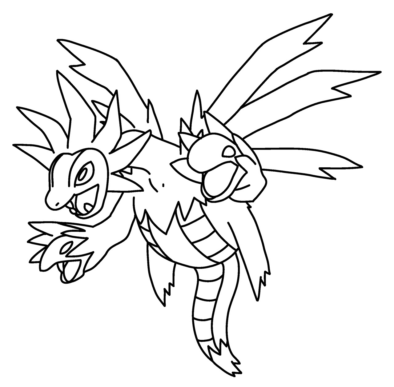 Desenhos de Hydreigon Pokemon para Colorir e Imprimir - ColorirOnline.Com