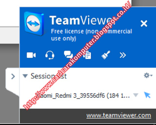 Tampilan TeamViewer Terhubung di Laptop