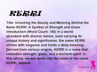 meaning of the name "KERRI"