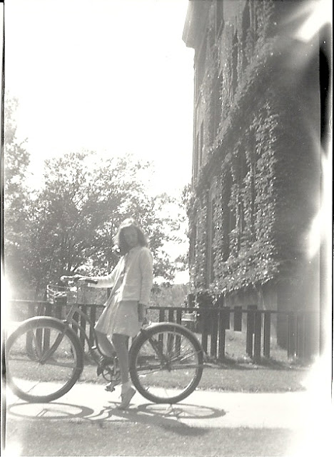 Caroline Wright with a bike