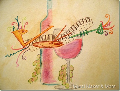 Wine & Jazz painting