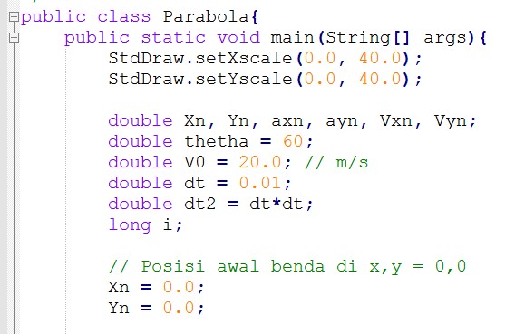 Simulasi Gerak Parabola Sederhana Menggunakan Bahasa Java