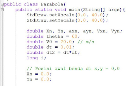 Simulasi Gerak Parabola Sederhana Menggunakan Bahasa Java