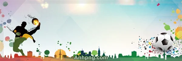 Banner bóng đá phong cách hiện đại kết hợp sân thi đấu