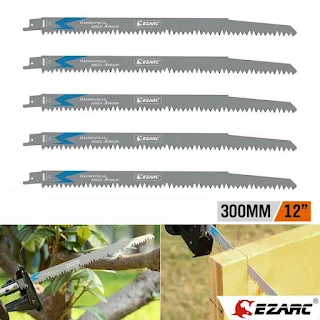 EZARC 5Pcs Wood Pruning Reciprocating Saw Blade Sharp Ground Teeth CRV Long Lifetime Sabre Saw Blades for Wood Woodworking Tools R1231GS HOWN - STORE