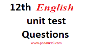 12th English  unit test Question papers 2021