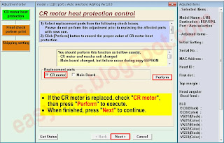 Sequential adjustment mode for CR motor replacement - 03