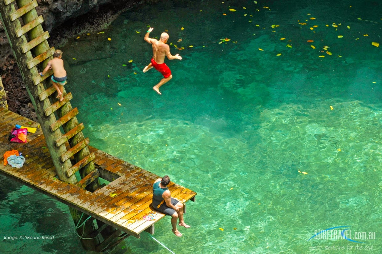 #7. To Sua Ocean Trench, Upolu, Samoa is all natural swimming hole is located in the village of Lotofaga in Samoa formed by a massive balastic shield volcano. - 12 Places To Swim With The Clearest, Bluest Waters. #2 Wow!