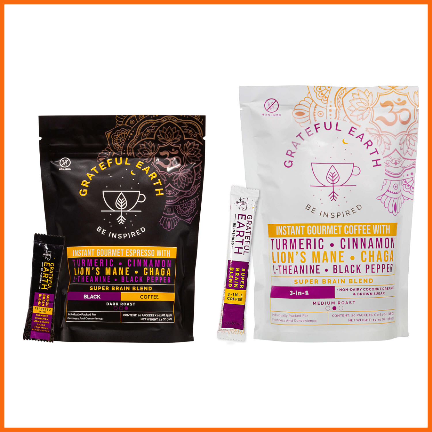 MIX BUNDLE / Two Super Brain Coffees / 3-in-1 Medium & Dark Roast