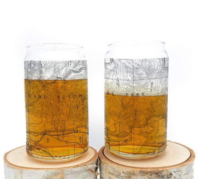 This Can Glasses By Black Lantern Has America's Most Famous National Parks Topographic Map