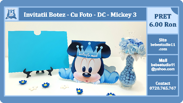 invitatii botez contur Mickey Mouse 3