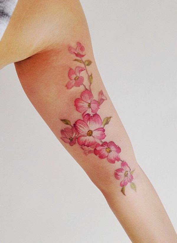 Women Sleeve With Colorful Tattoos, Colorful Flowers Tattoos For Women, Women With Colorful Sleeve Tattoos, Women With Attractive Flowers On Sleeve Tattoo, Women, Flower,