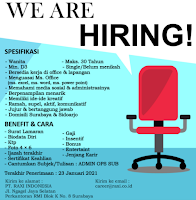 We Are Hiring at PT. Raxi Indonesia Januari 2021