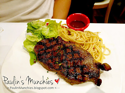Paulin's Munchies - Hot Tomato at Westgate - Sirloin steak spaghetti dessert set