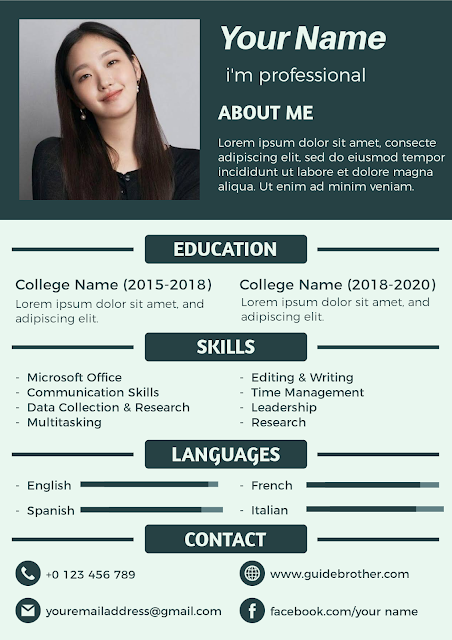 One Page Winning Resume Templates For Job Application