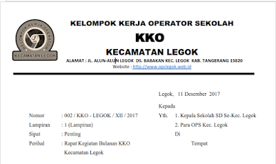 Surat undangan rapat kerja kko desember 2017