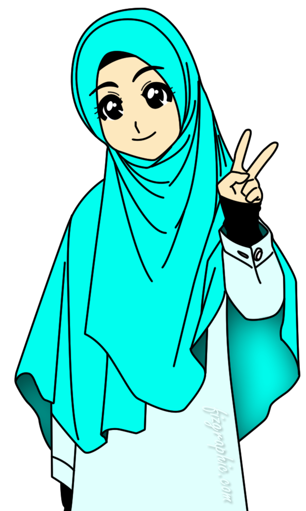 gambar kartun budak perempuan muslimah