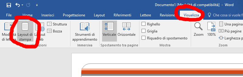 Attivare il layout di pagina in Word