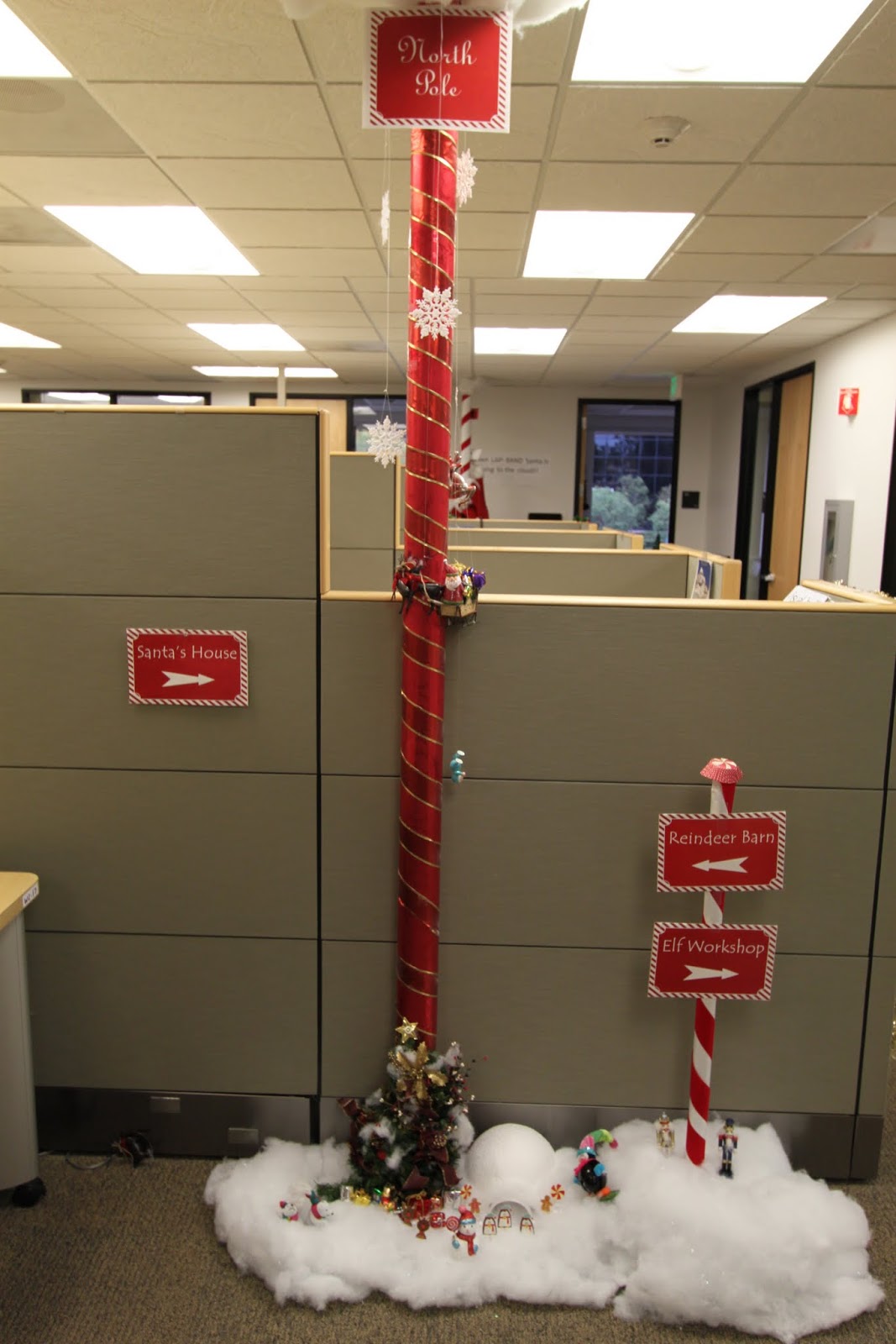 the office  holiday  pole decorating  contest mid century 