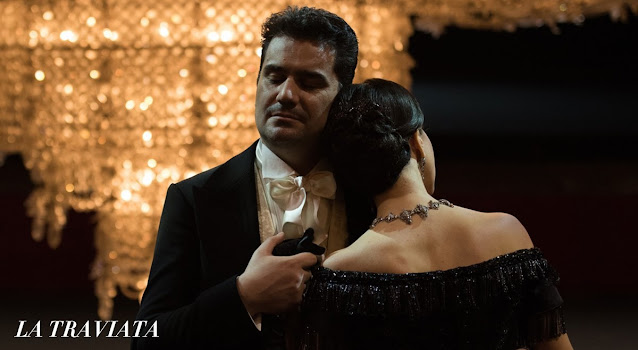 Tenor Saimir Pirgu in the opera "Traviata" in Rome
