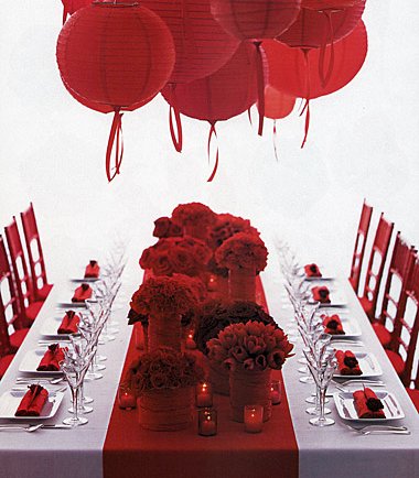 red wedding table decorations