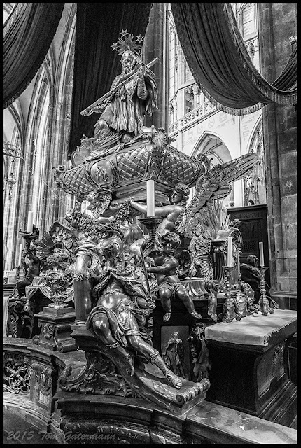 Saint John Of Nepomuk's silver tomb at St. Vitus Cathedral