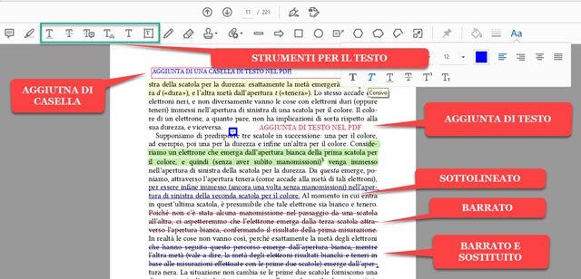 aggiunta e personalizzazione del testo nei PDF