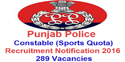 Punjab Police Constable Recruitment 2016