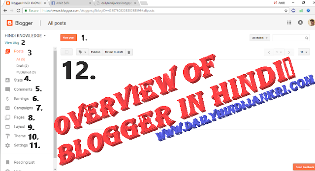 overview of blogger in hindi