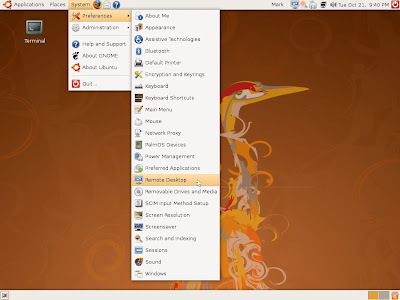 Ubuntu Desktop on Ubuntu You Do This By Selecting System Preferences Remote Desktop