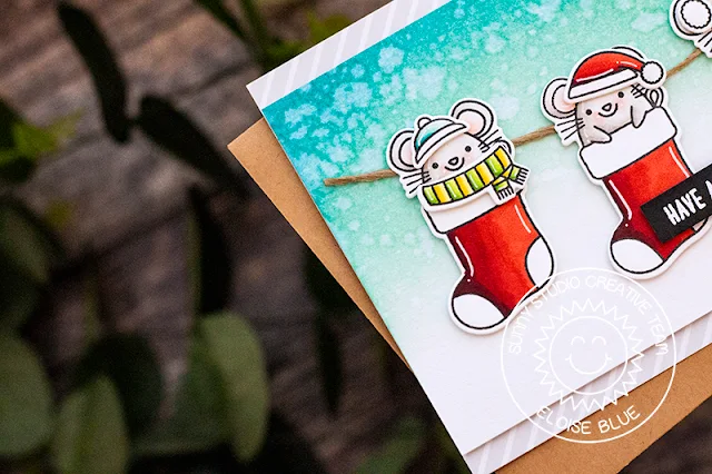 Sunny Studio Stamps: Merry Mice Punny Holiday Card by Eloise Blue