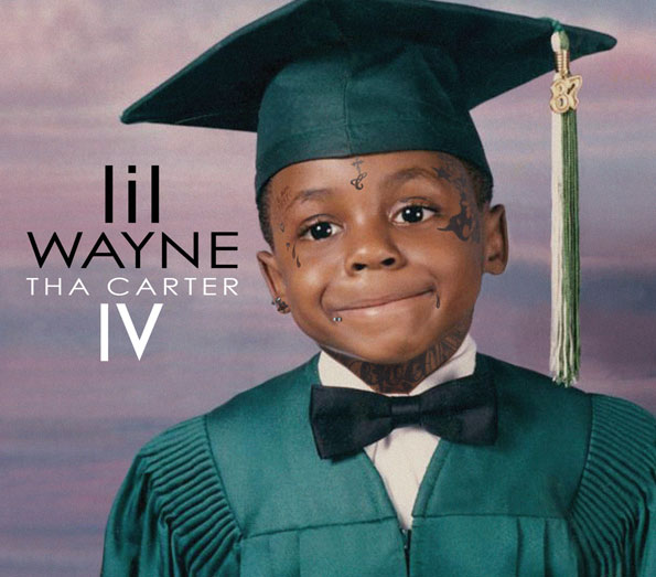  boasting a picture of a young Lil Wayne dressed up in graduation attire 