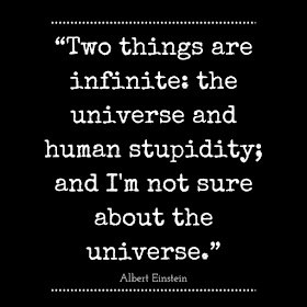 “Two things are infinite: the universe and human stupidity; and I'm not sure about the universe.” | ineedaplaydate.com