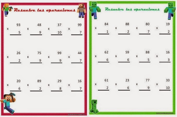 Minecraft te ayuda con las tablas de multiplicar  Mil 