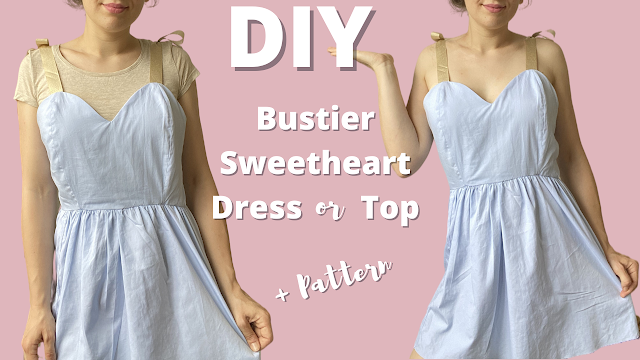 DIY Sweetheart Bustier Dress | Step By Step Tutorial | Men's Shirt Refashion 