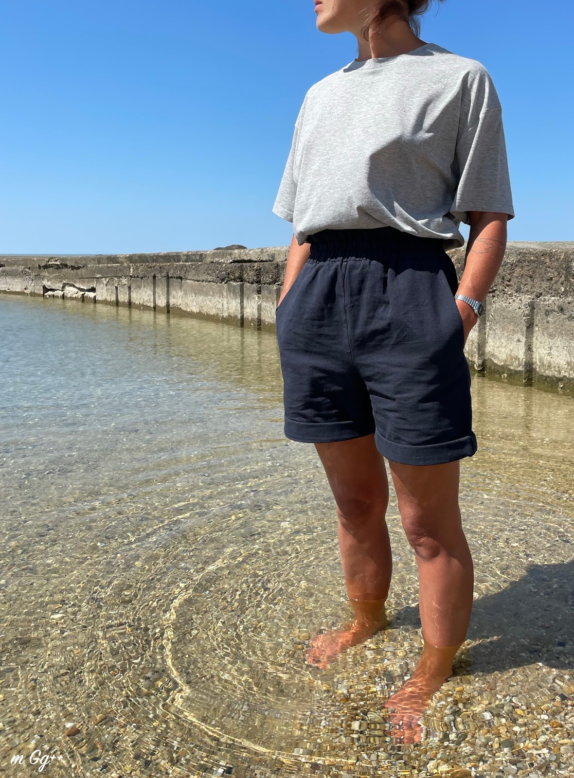 Mon "Uniforme" de l'été... (Patron des shorts : "Short Sunset" La Maison Victor juillet-aout 2018 ; Patron maison pour les Tee-shirt) par m Gg++