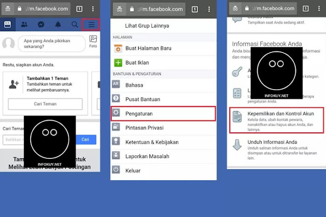 Cara Menghapus Akun Facebook Permanen Melalui Browser HP #1