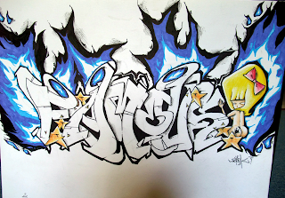 Graffiti Fonts Blue People Letters Style