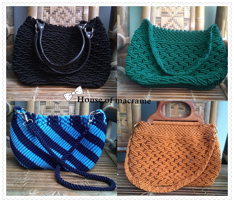 House of Macrame tas  tali  kur  dengan berbagai varian warna