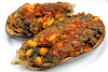 Stuffed Eggplant with Paneer and Chickpeas