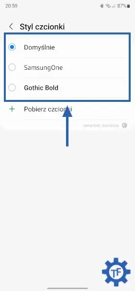 Zmiana czcionki w ustawieniach telefonu