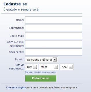 Como criar conta no Facebook