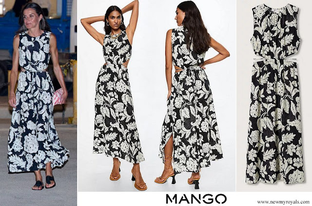 Queen Letizia wore Mango Floral Print A-Line Midi Dress