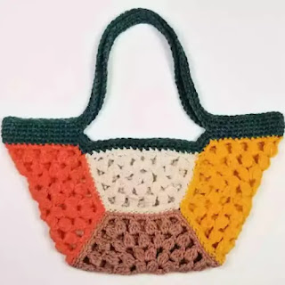 Bolsa en Granny Hex Tote a Crochet