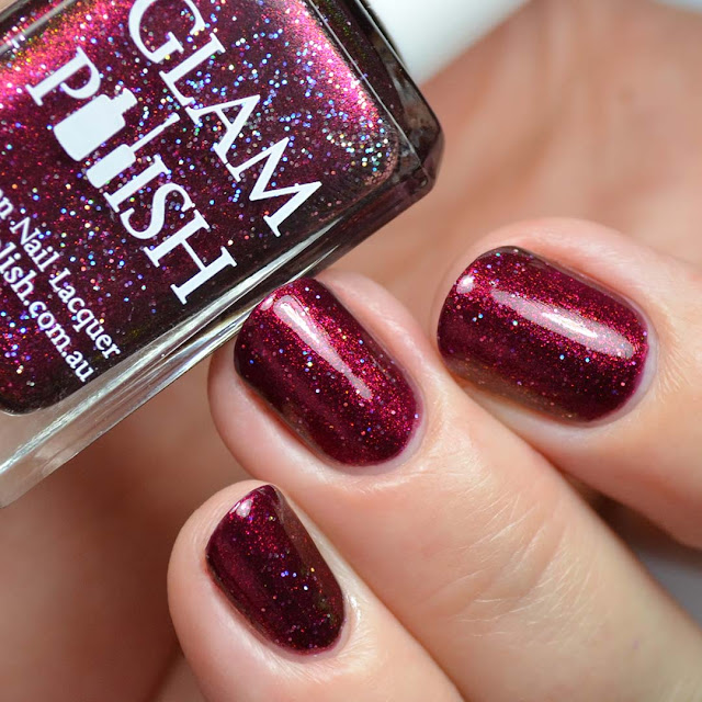 red shimmer nail polish